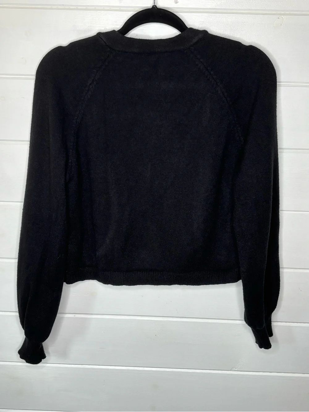 Zaful Black Cropped Open Front Knit Bolero Cardigan Sweater Size XL Heavyweight